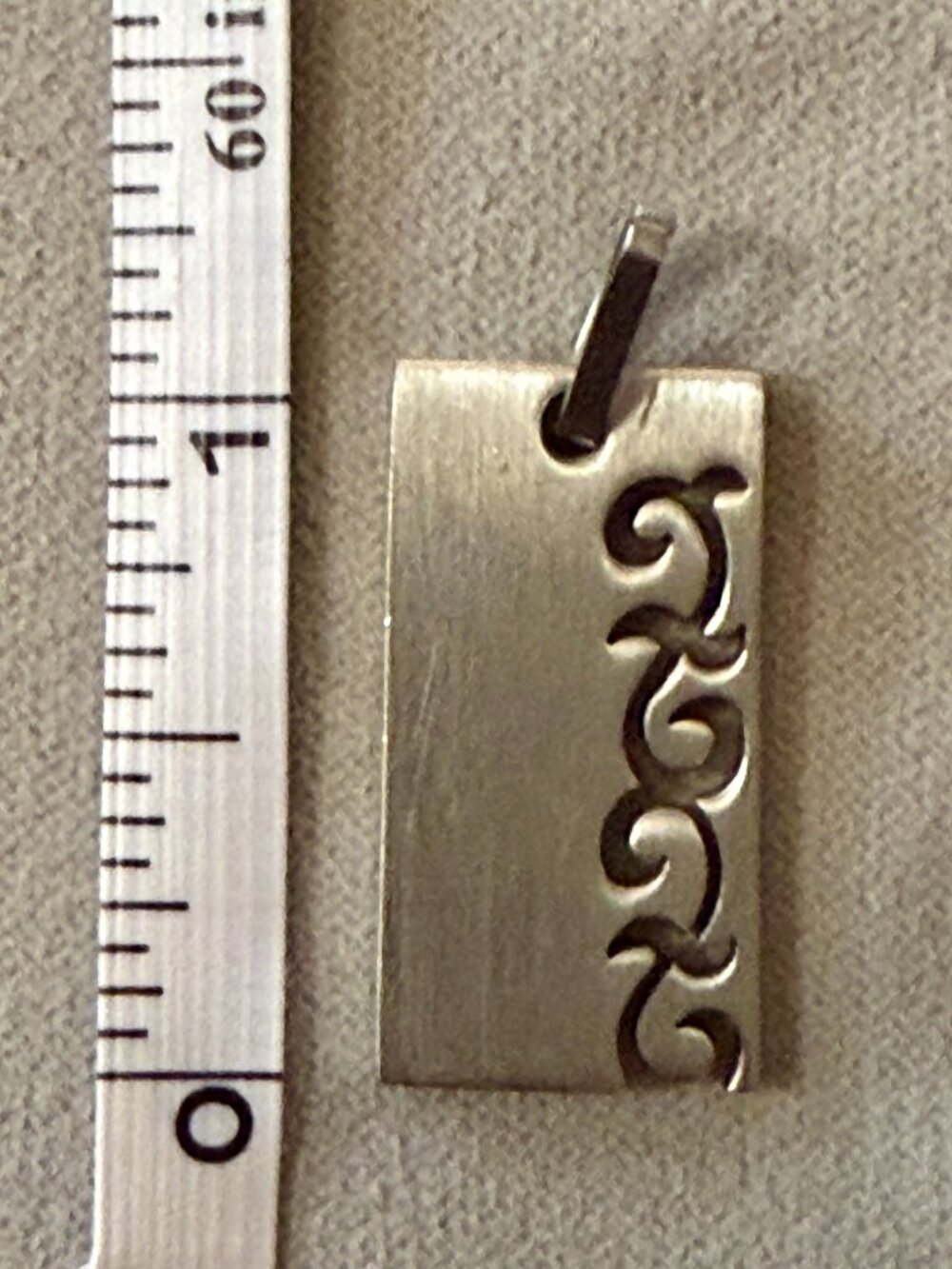 Artisan Steel Bar Pendant Hawaiian Koru Wave Cutout Farmers Market Hilo